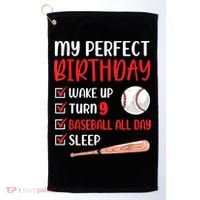 9 Year Old Baseball Birthday Party 9th Boy Nine Player Golf Towel thumb 0
