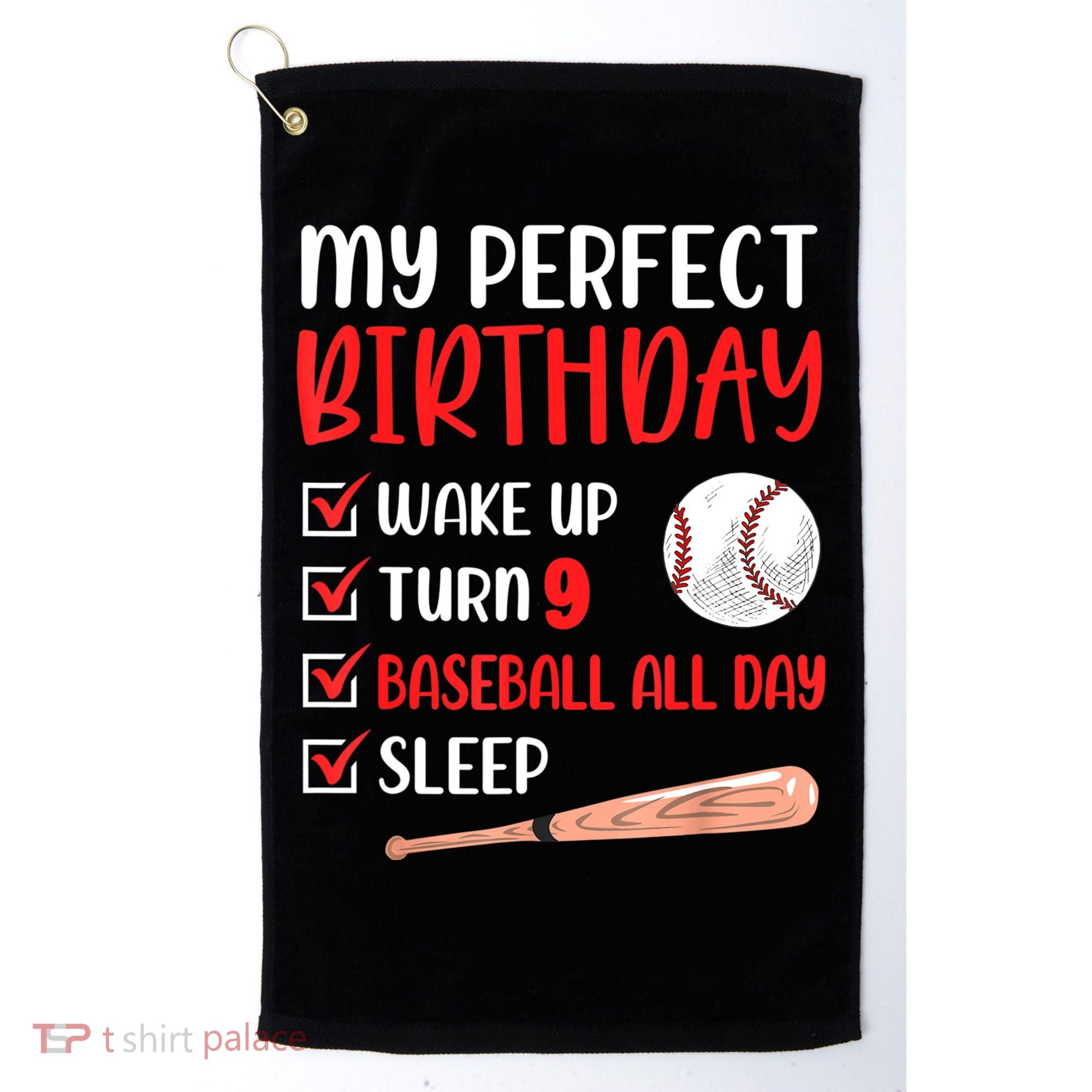 9 Year Old Baseball Birthday Party 9th Boy Nine Player Golf Towel
