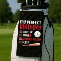 9 Year Old Baseball Birthday Party 9th Boy Nine Player Golf Towel thumb 2