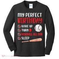 9 Year Old Baseball Birthday Party 9th Boy Nine Player Kids Long Sleeve Shirt thumb 0
