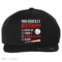 9 Year Old Baseball Birthday Party 9th Boy Nine Player Wool Snapback Cap thumb 0