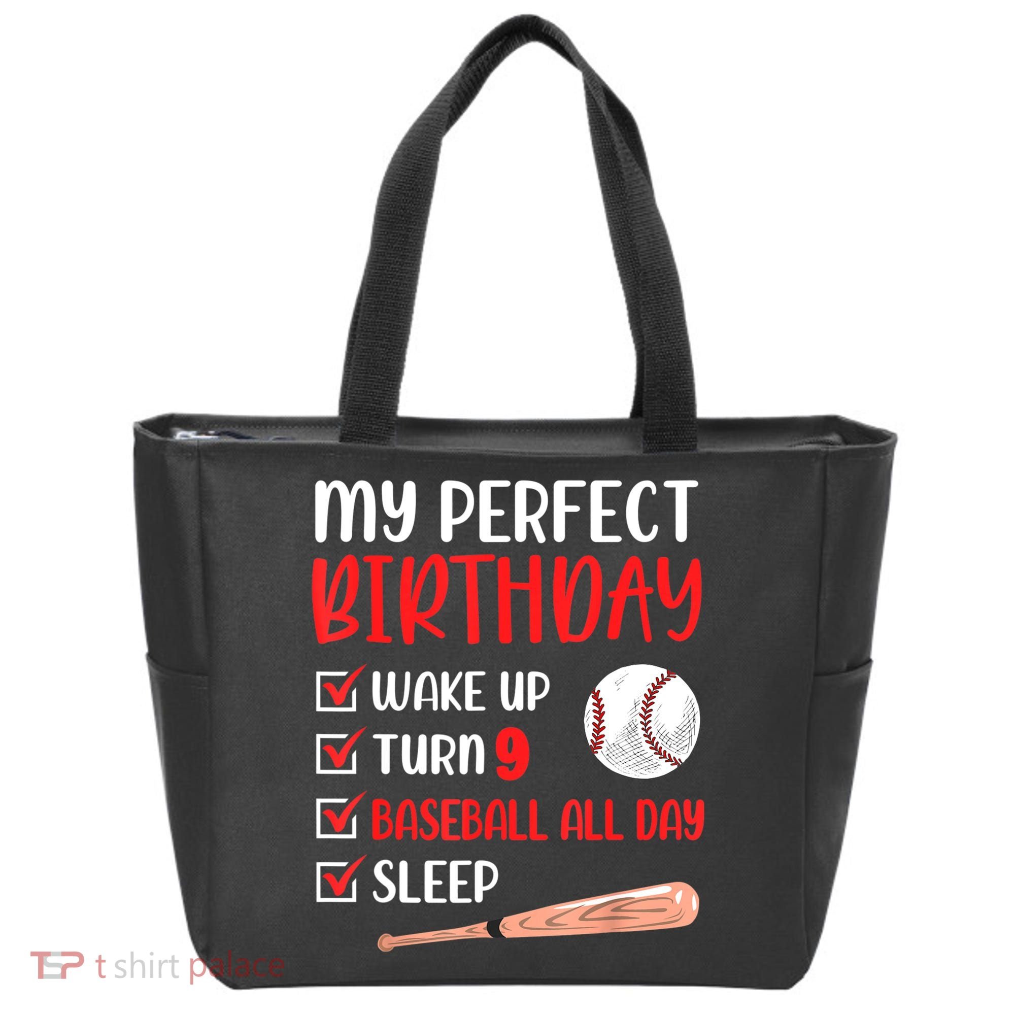 9 Year Old Baseball Birthday Party 9th Boy Nine Player Tote Bag