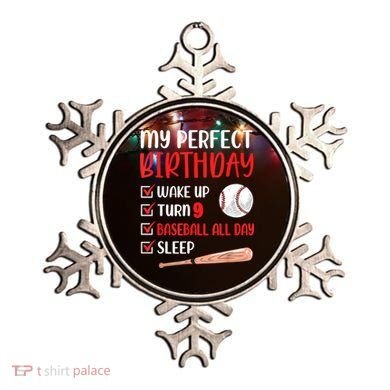 9 Year Old Baseball Birthday Party 9th Boy Nine Player Ornament