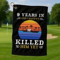 9 Years Wedding Anniversary Gift Idea For Her Funny Wife Golf Towel thumb 1