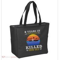 9 Years Wedding Anniversary Gift Idea For Her Funny Wife Tote Bag thumb 2