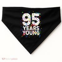 95 Years Young Happy 95th Birthday Confetti USA-Made Doggie Bandana thumb 0