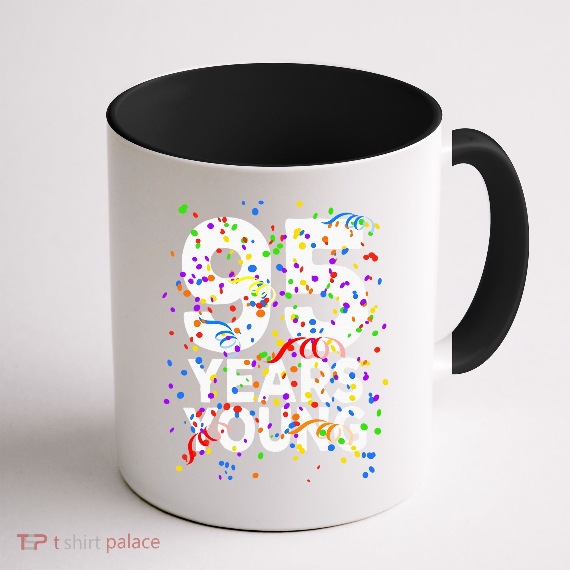 95 Years Young Happy 95th Birthday Confetti Coffee Mug