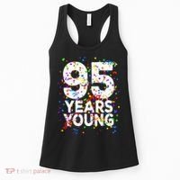 95 Years Young Happy 95th Birthday Confetti Women's Tank Top thumb 0