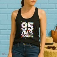 95 Years Young Happy 95th Birthday Confetti Women's Tank Top thumb 2