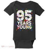 95 Years Young Happy 95th Birthday Confetti Baby Bodysuit thumb 0