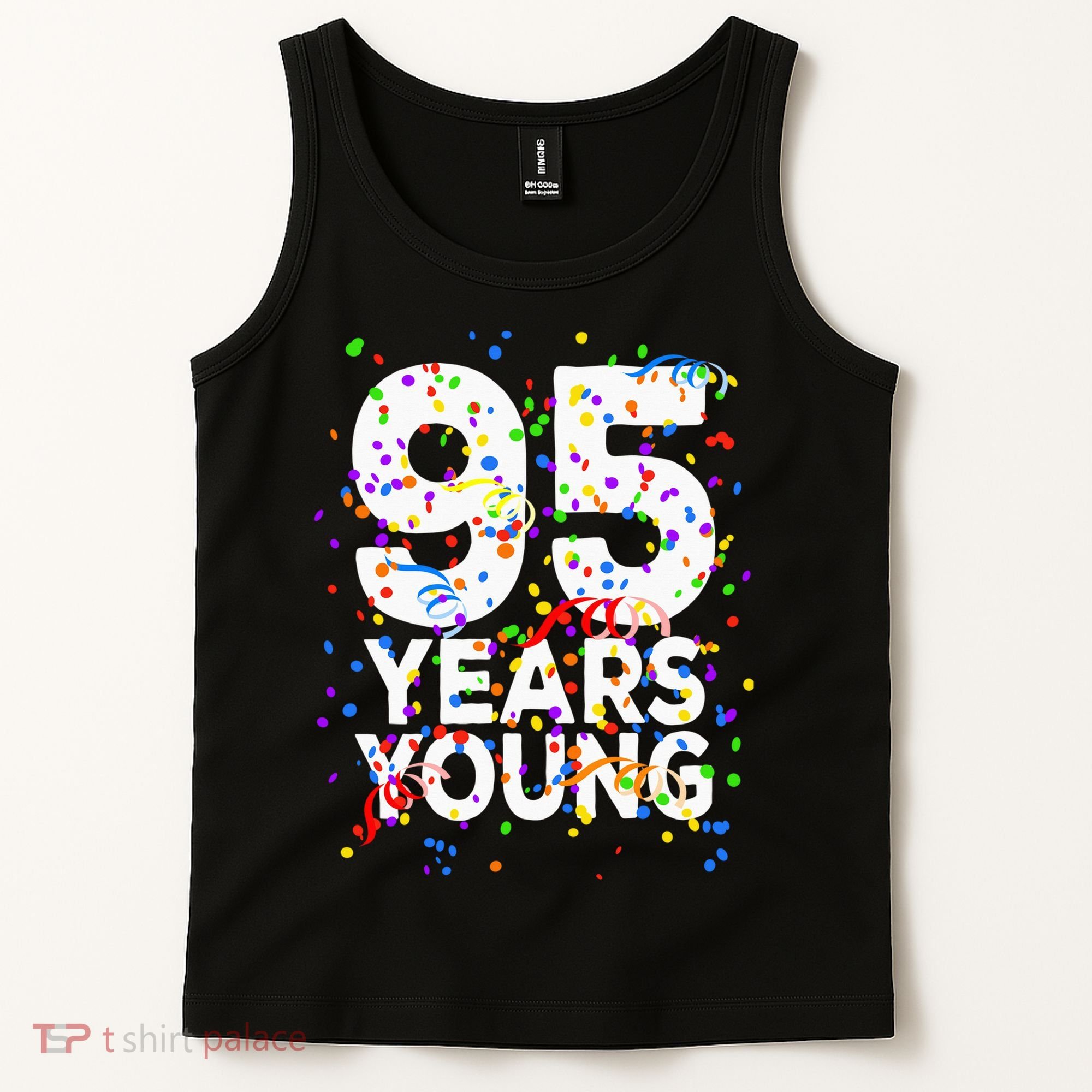 95 Years Young Happy 95th Birthday Confetti Tank Top