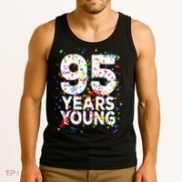 95 Years Young Happy 95th Birthday Confetti Tank Top thumb 3