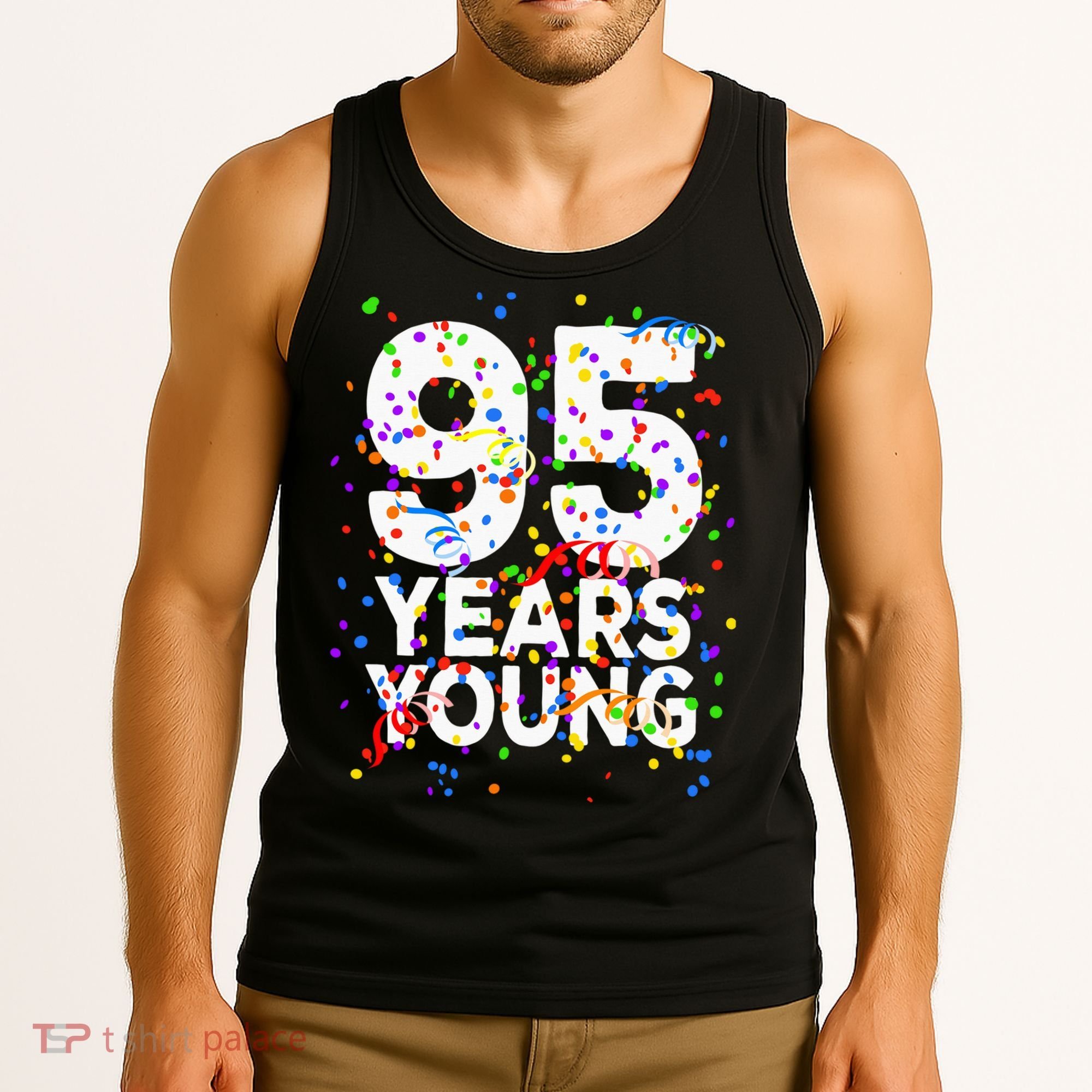 95 Years Young Happy 95th Birthday Confetti Tank Top
