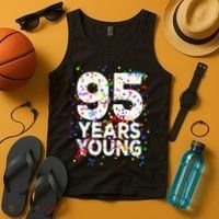 95 Years Young Happy 95th Birthday Confetti Tank Top thumb 4