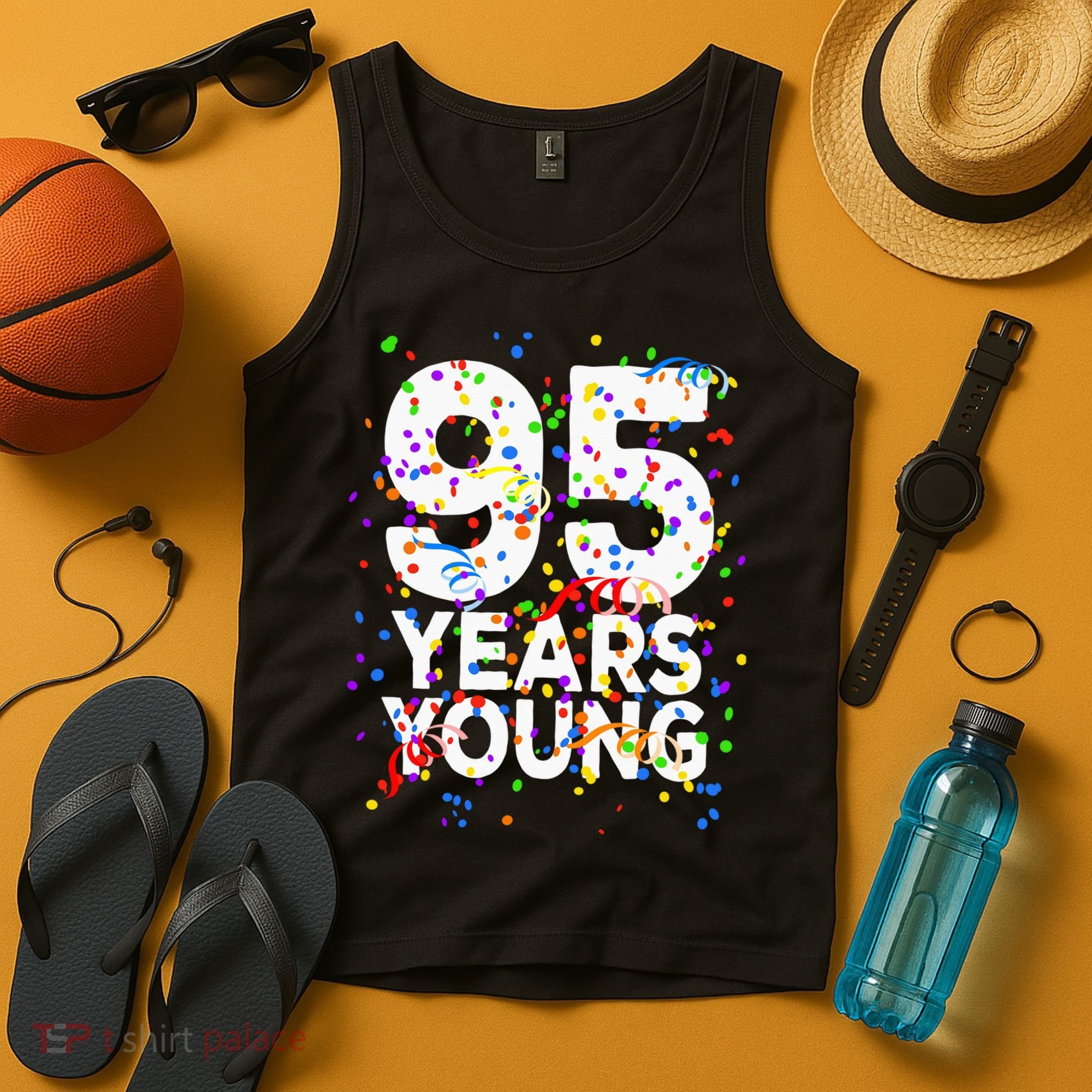 95 Years Young Happy 95th Birthday Confetti Tank Top