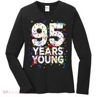 95 Years Young Happy 95th Birthday Confetti Women's Long Sleeve Shirt thumb 0