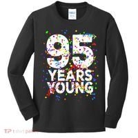 95 Years Young Happy 95th Birthday Confetti Kids Long Sleeve Shirt thumb 0