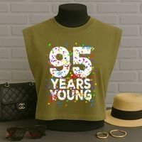 95 Years Young Happy 95th Birthday Confetti Garment-Dyed Women's Muscle Tee thumb 3