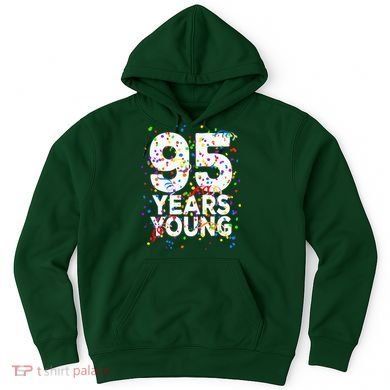 95 Years Young Happy 95th Birthday Confetti Hoodie