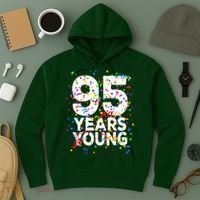 95 Years Young Happy 95th Birthday Confetti Hoodie thumb 3
