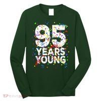 95 Years Young Happy 95th Birthday Confetti Long Sleeve Shirt thumb 0