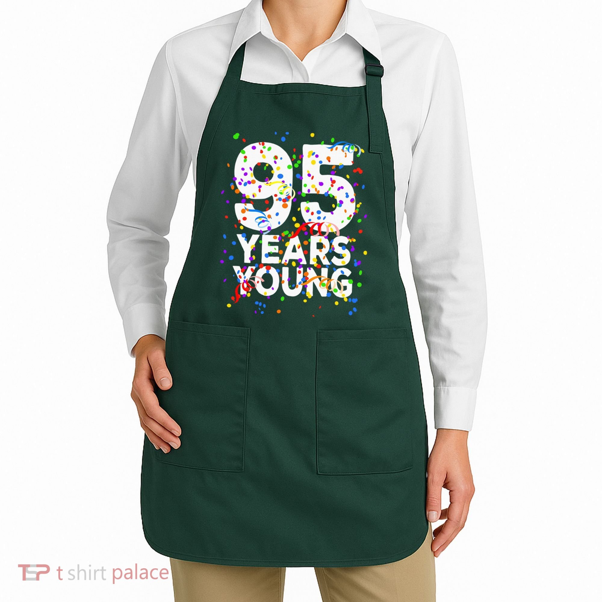 95 Years Young Happy 95th Birthday Confetti Apron