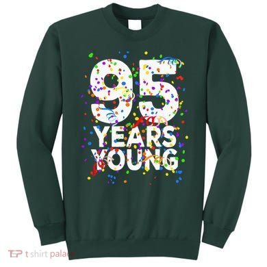 95 Years Young Happy 95th Birthday Confetti Sweatshirt