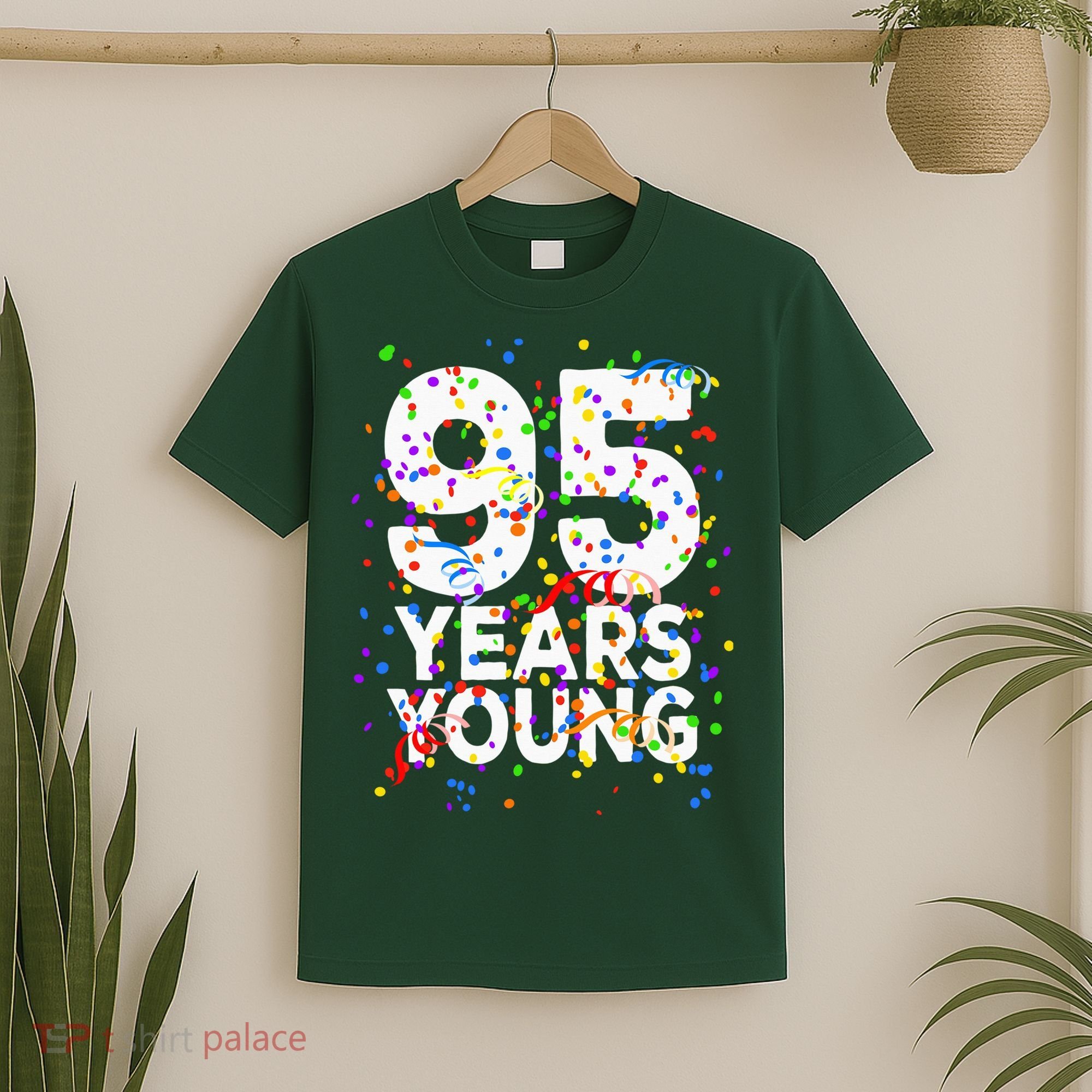 95 Years Young Happy 95th Birthday Confetti T-Shirt