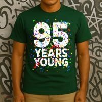 95 Years Young Happy 95th Birthday Confetti T-Shirt thumb 3