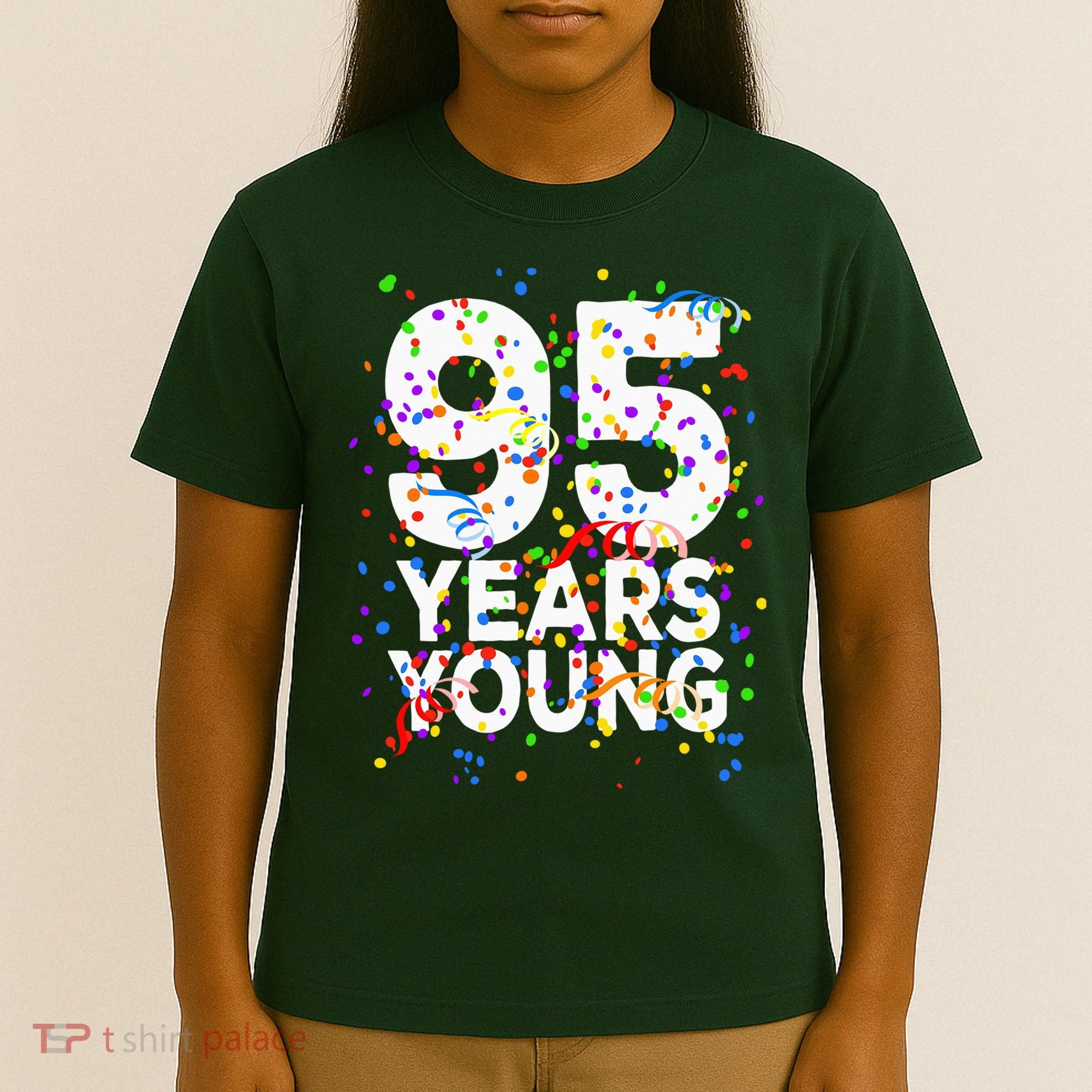 95 Years Young Happy 95th Birthday Confetti T-Shirt