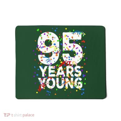 95 Years Young Happy 95th Birthday Confetti Mousepad
