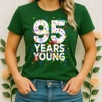 95 Years Young Happy 95th Birthday Confetti Women's T-Shirt thumb 2