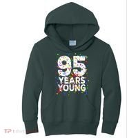 95 Years Young Happy 95th Birthday Confetti Kids Hoodie thumb 0