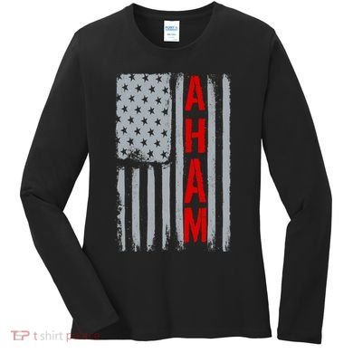 A. Ham Hamilton USA Vintage Flag Women's Long Sleeve Shirt