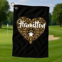 A. Hamilton Golden Heart Golf Towel thumb 1