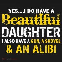 A Beautiful Daughter Also Have A Gun Shovel Alibi Kids Sweatshirt thumb 2