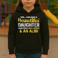 A Beautiful Daughter Also Have A Gun Shovel Alibi Kids Hoodie thumb 3