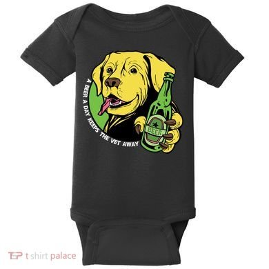 A Beer A Day Keeps The Vet Away Dog Baby Bodysuit