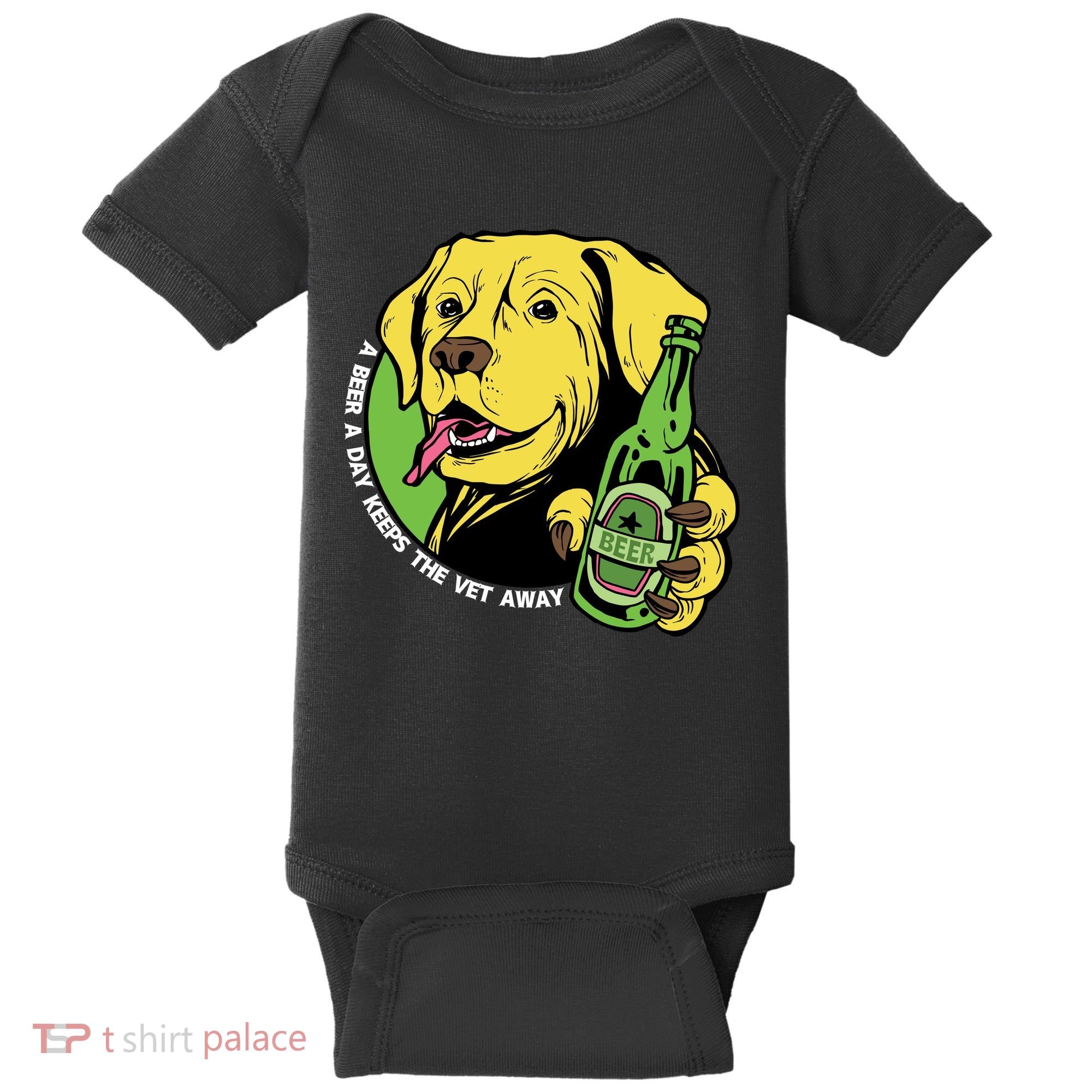 A Beer A Day Keeps The Vet Away Dog Baby Bodysuit