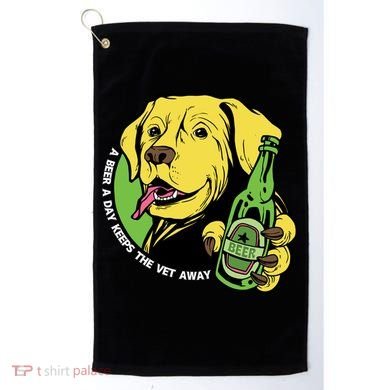 A Beer A Day Keeps The Vet Away Dog Golf Towel