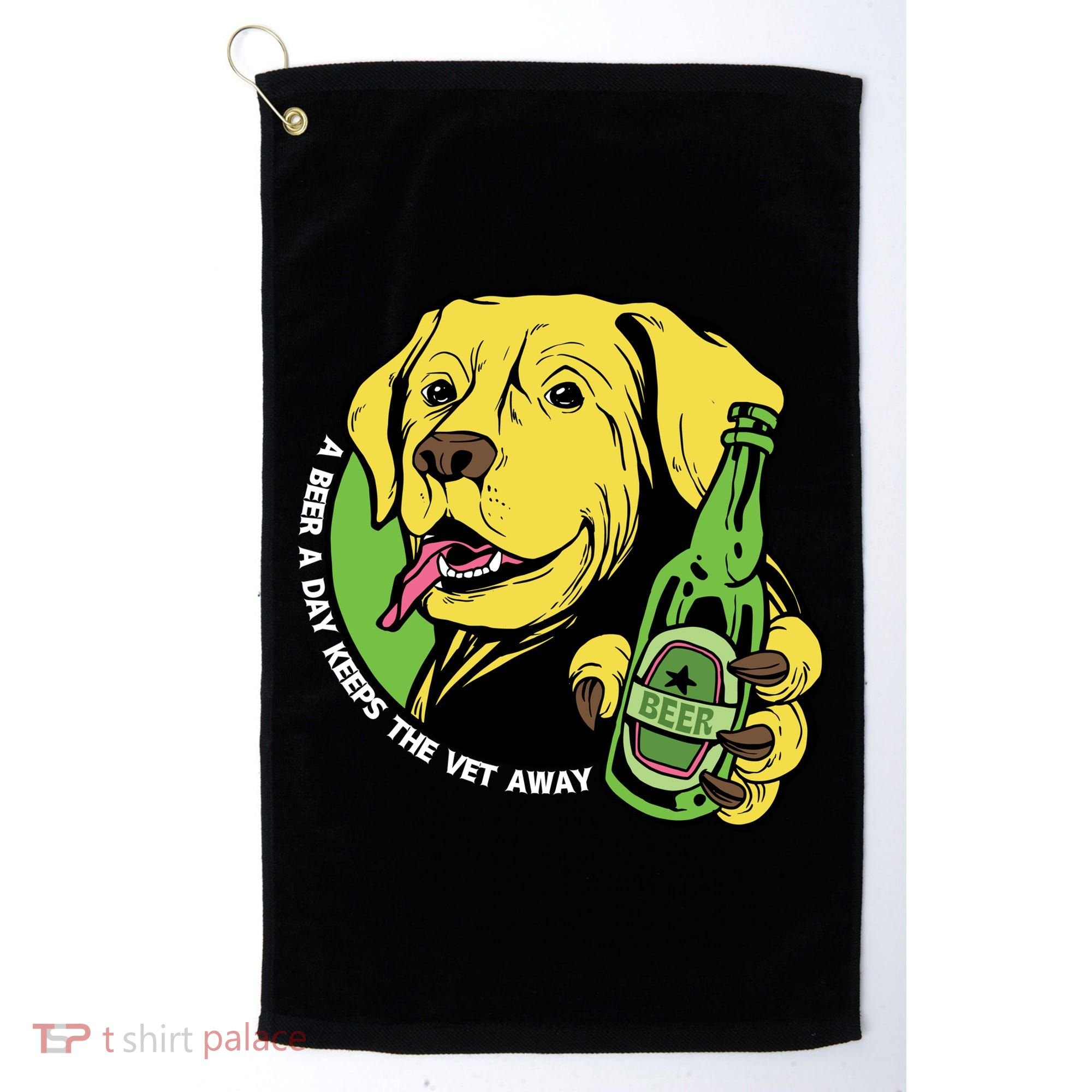 A Beer A Day Keeps The Vet Away Dog Golf Towel