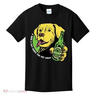 A Beer A Day Keeps The Vet Away Dog Kids T-Shirt