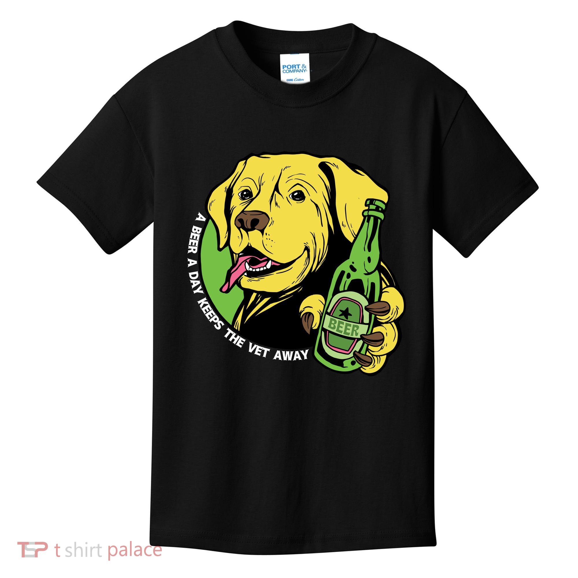 A Beer A Day Keeps The Vet Away Dog Kids T-Shirt