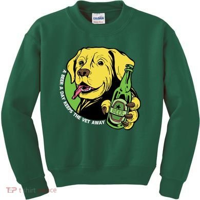A Beer A Day Keeps The Vet Away Dog Kids Sweatshirt