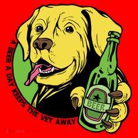 A Beer A Day Keeps The Vet Away Dog Santa Hat thumb 1