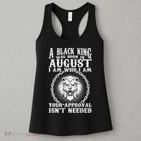 A Black King Was Born In August Birthday Lion Women's Tank Top thumb 3