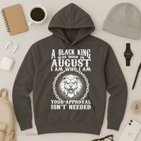 A Black King Was Born In August Birthday Lion Hoodie thumb 3