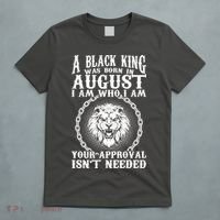 A Black King Was Born In August Birthday Lion T-Shirt thumb 5