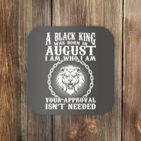 A Black King Was Born In August Birthday Lion Coaster thumb 0