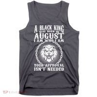 A Black King Was Born In August Birthday Lion Tank Top thumb 0